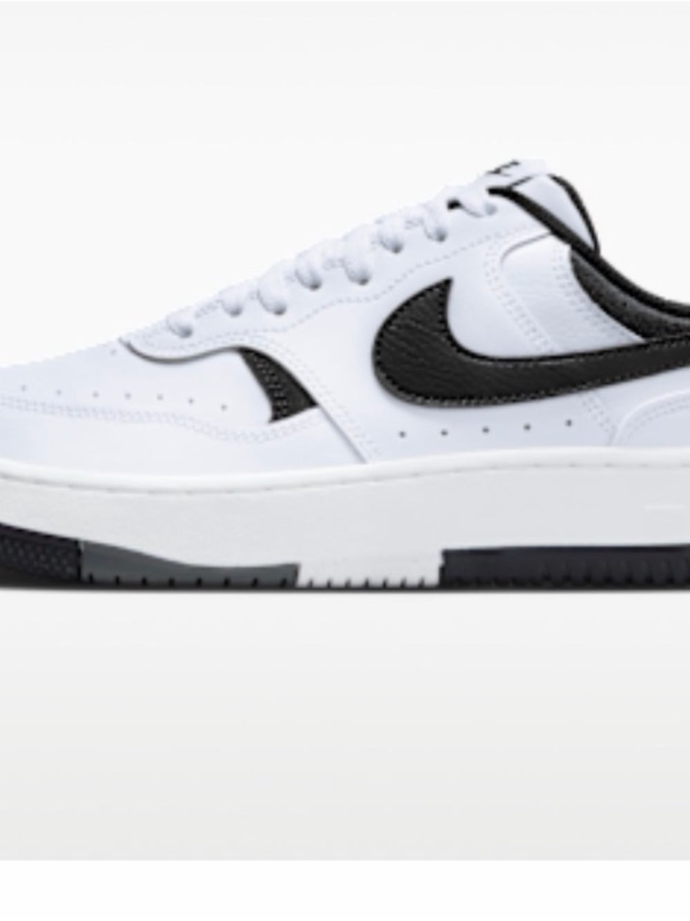 Nike White and Black Court-Inspired Sneaker